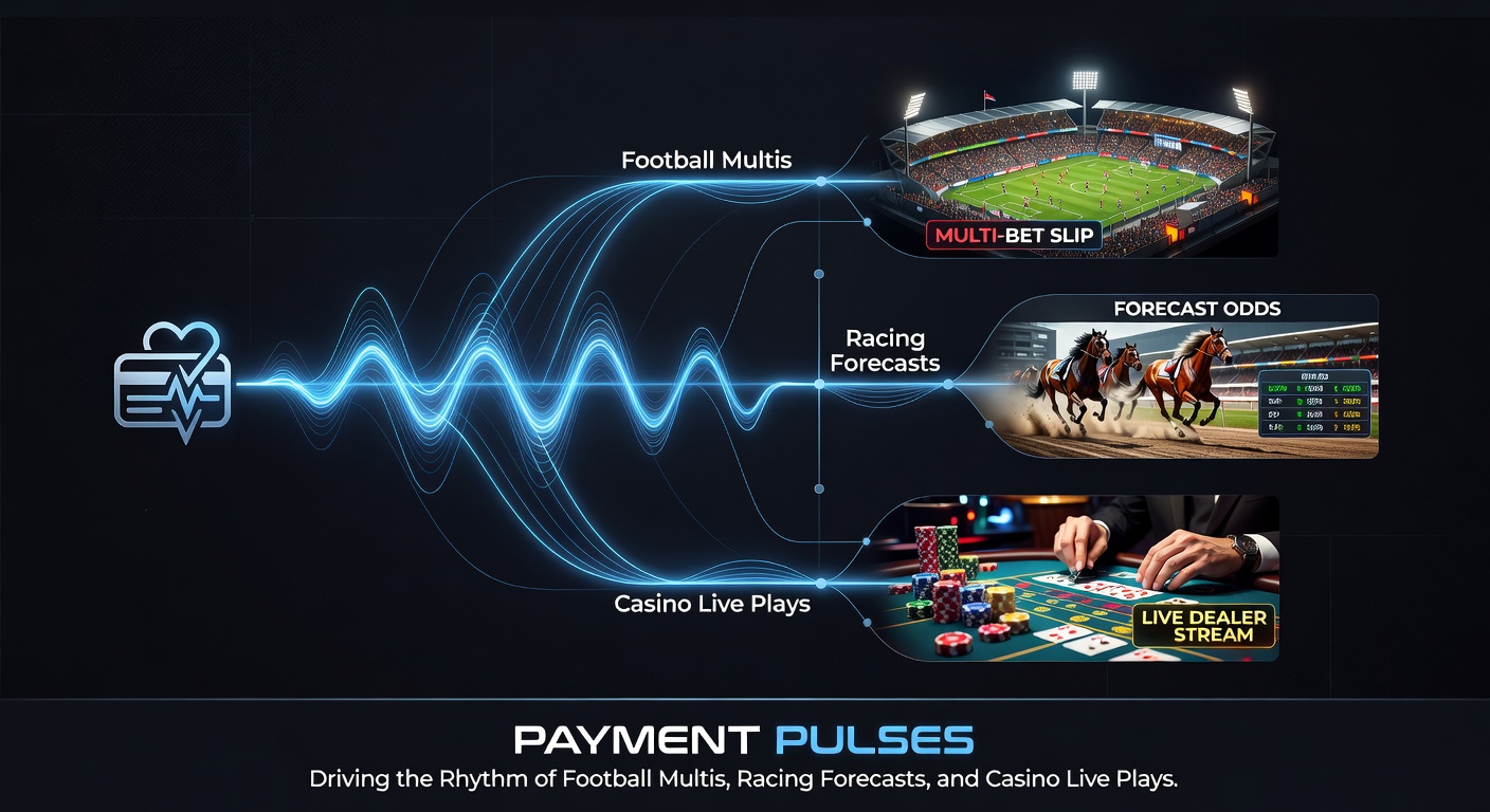 High-speed payment interfaces overlayed on racing tracks, football pitches, and spinning casino wheels