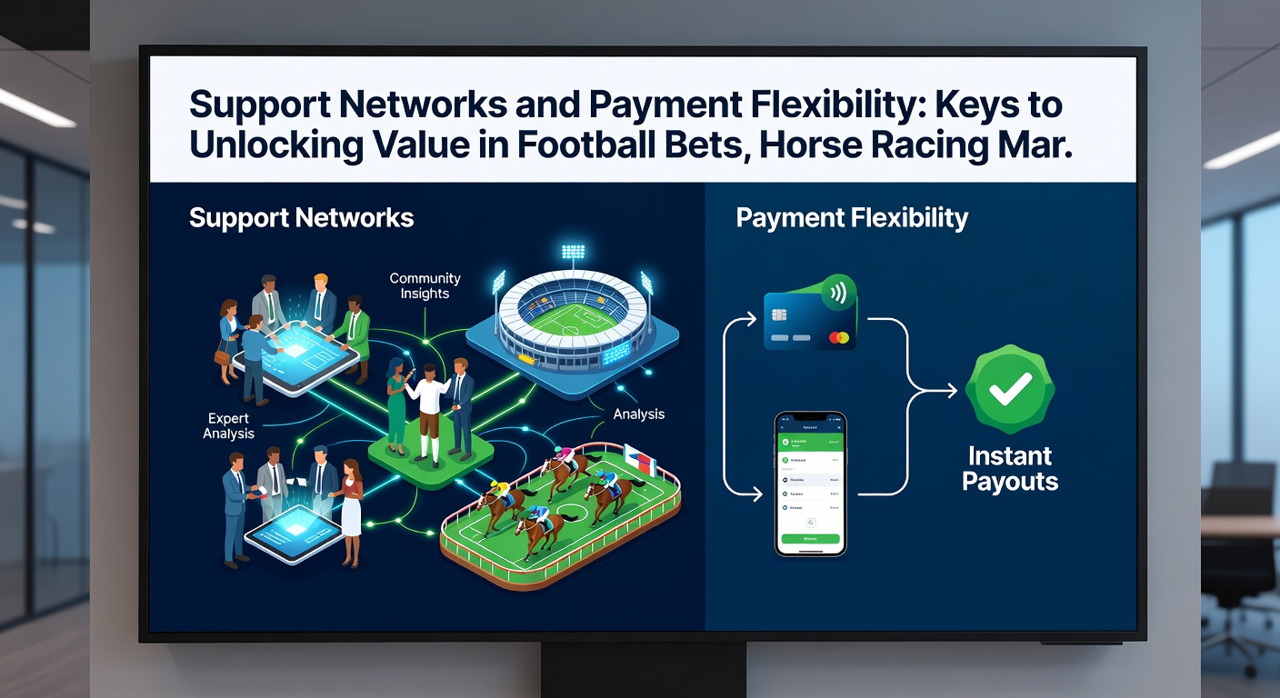 Visual of mobile payment interfaces and support chat windows integrated with football, racing, and casino live streams